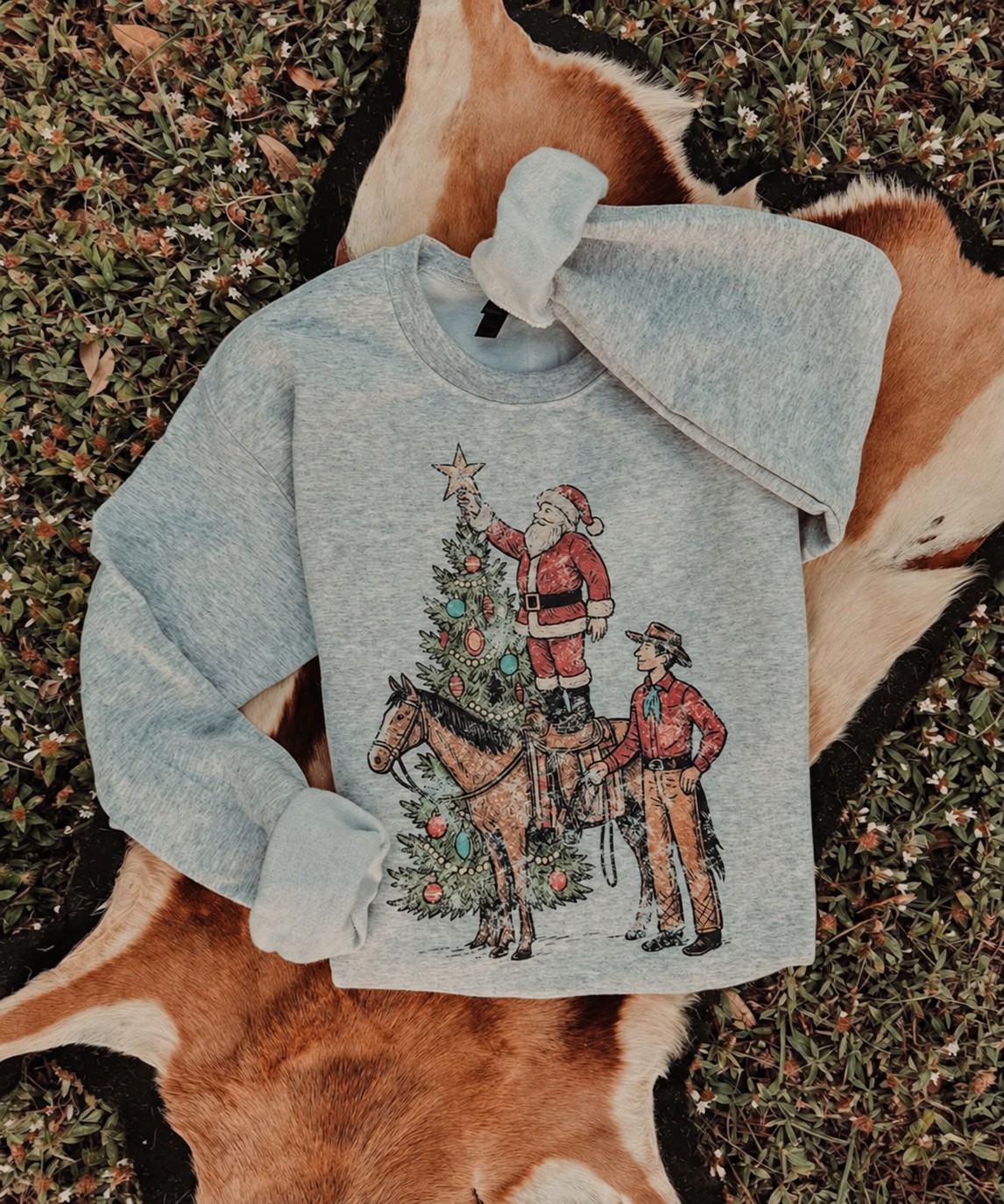 Vintage Santa and Cowboy Sweatshirt