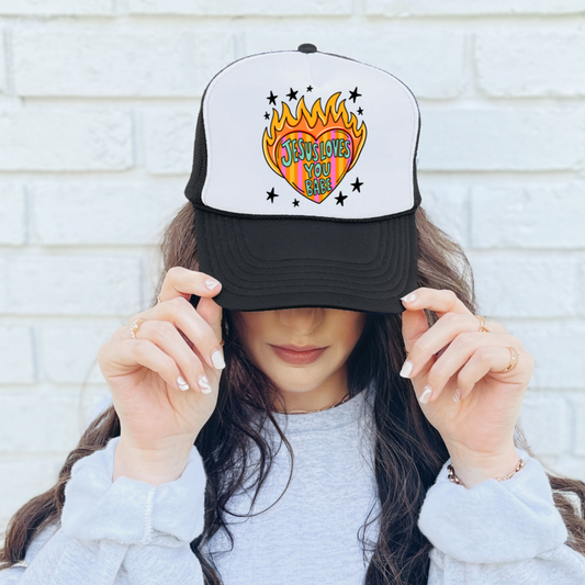 Jesus Loves You Babe Trucker Hat