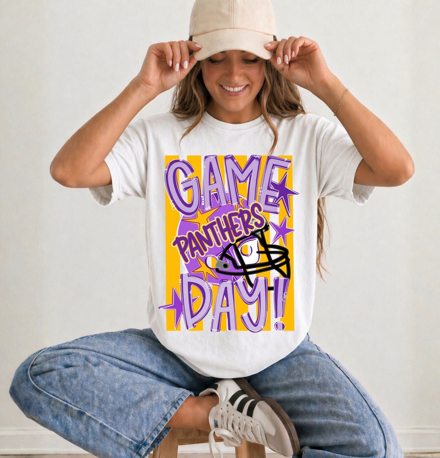 Game Day Stripes - Panthers - Purple Gold
