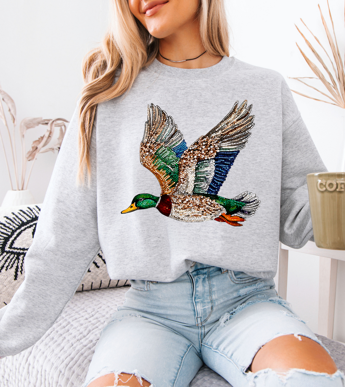 Faux Rhinestone Mallard Duck