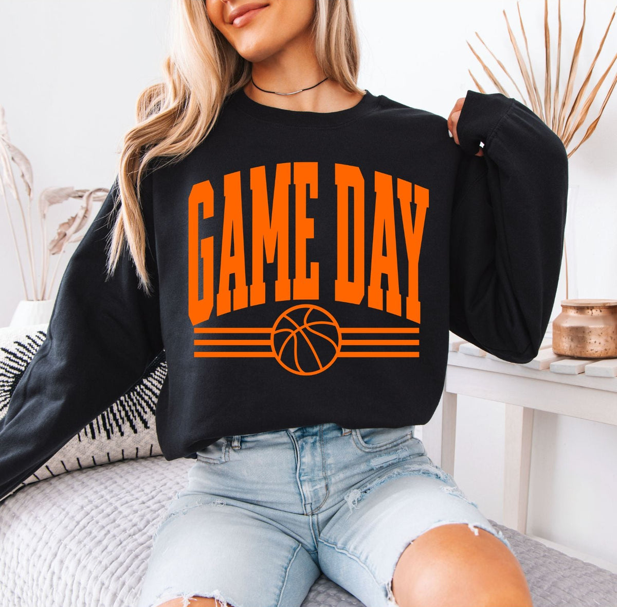 Basketball Game Day Graphic - Black Orange