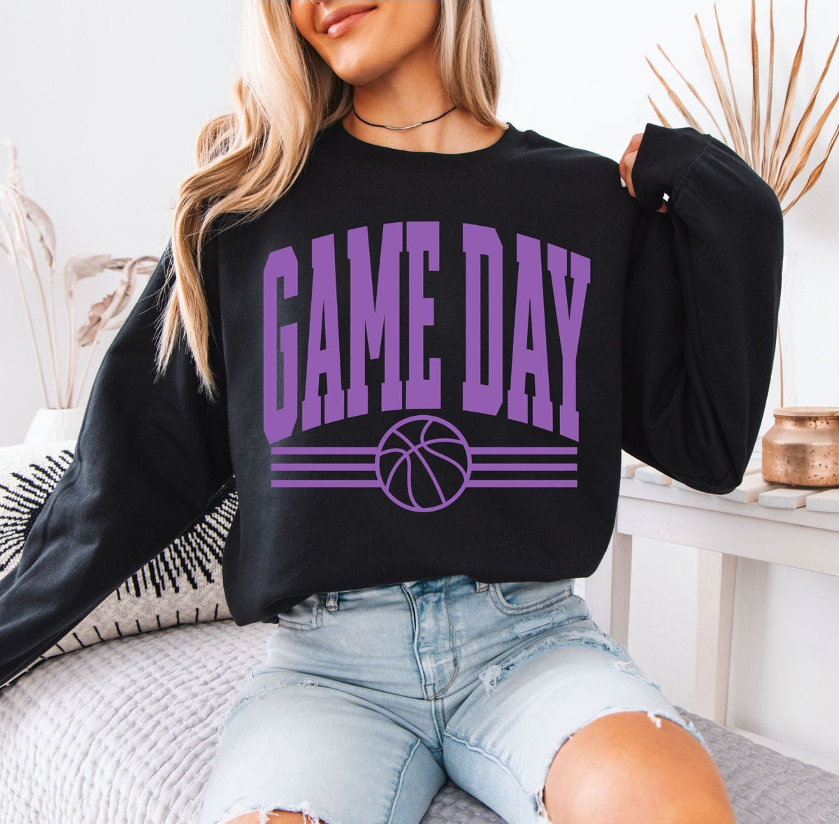 Basketball Game Day Graphic - Purple Black