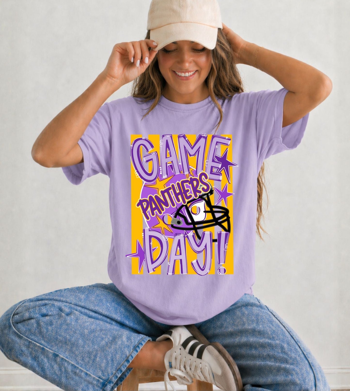 Game Day Stripes - Panthers - Purple Gold