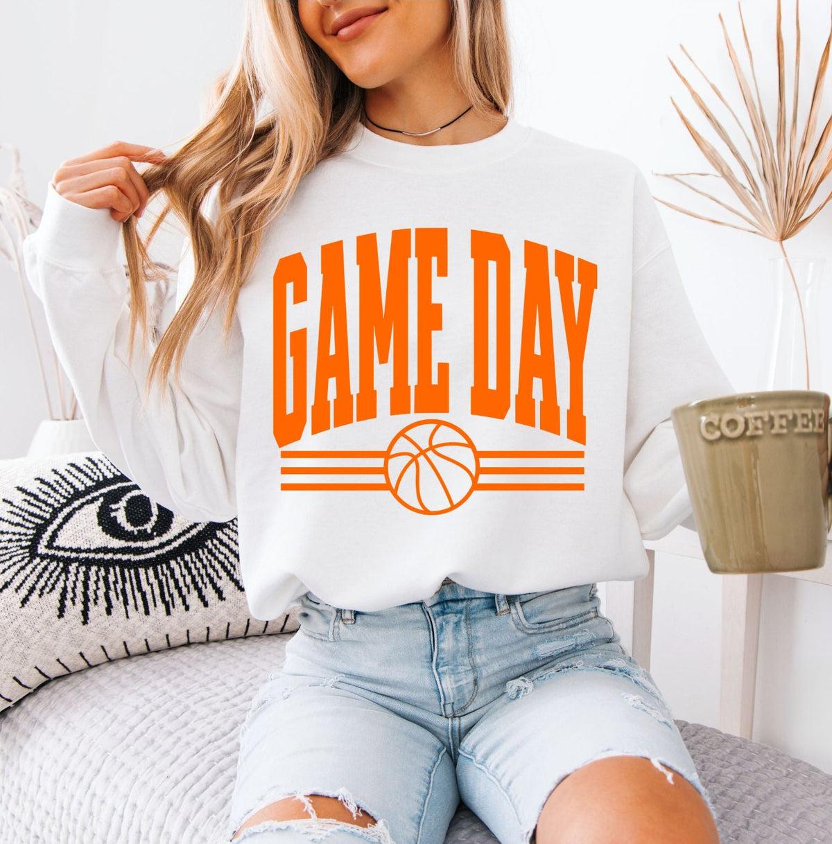 Basketball Game Day Graphic - Black Orange