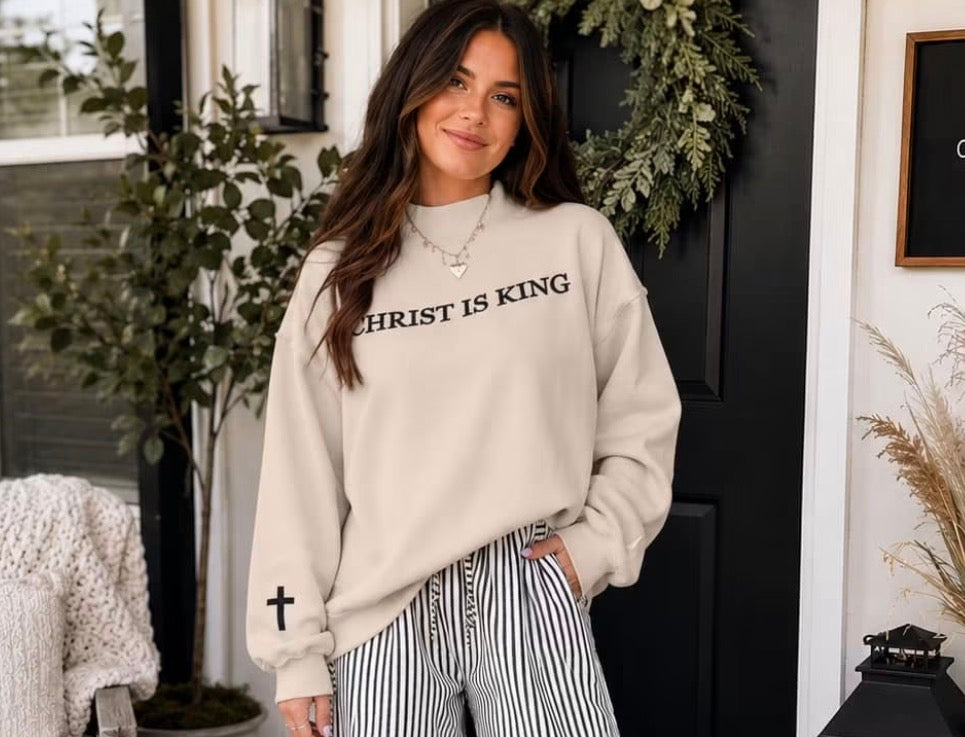 Christ is King Embroidered Sweatshirt