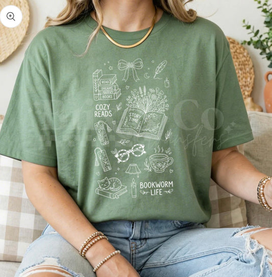Bookworm Collage Tee