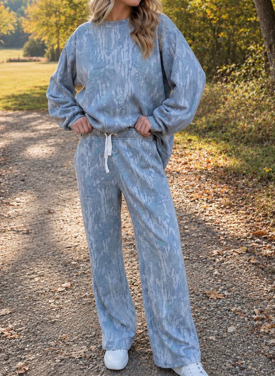 Camo Loose Pullover Set