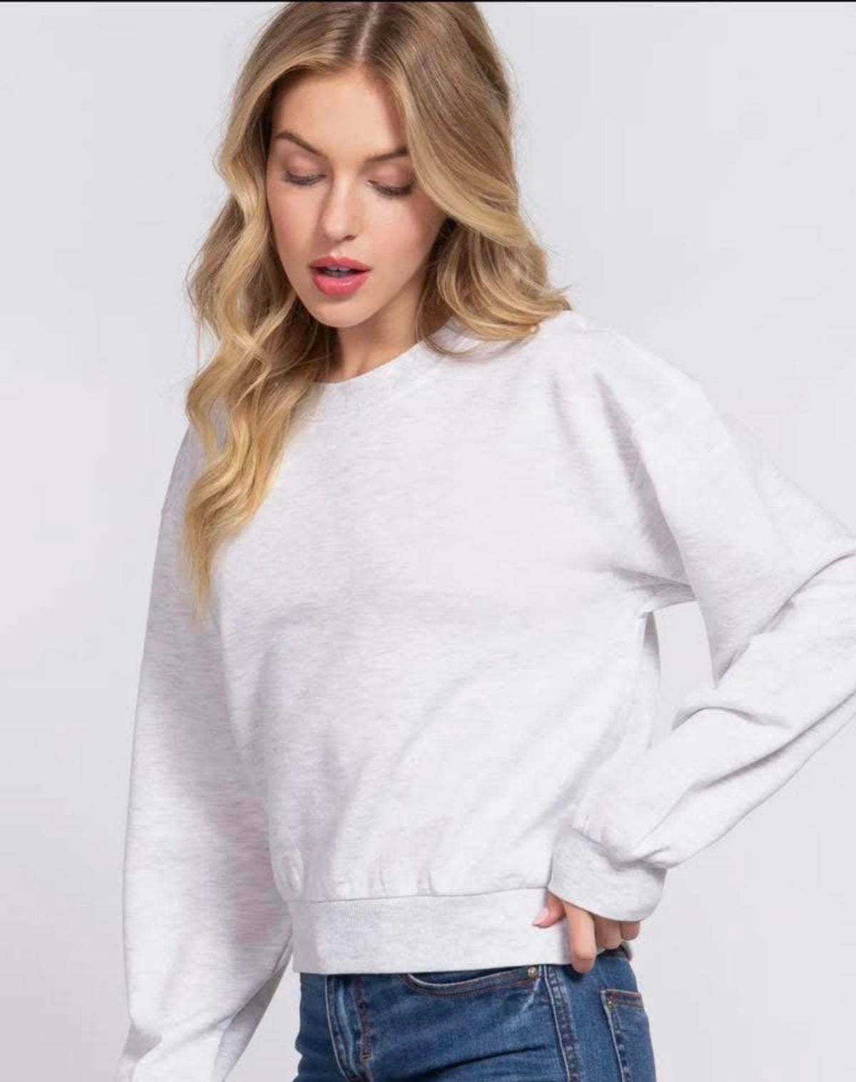 Grey Crop Sweatshirt