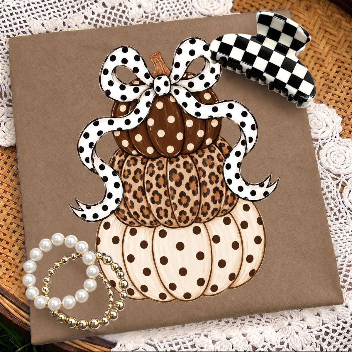 Polka Dot Stack Pumpkin Graphic