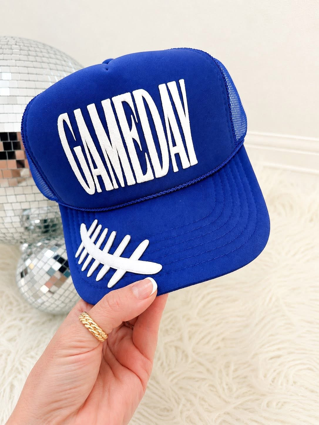 Puff Gameday Football Lace Trucker Hat