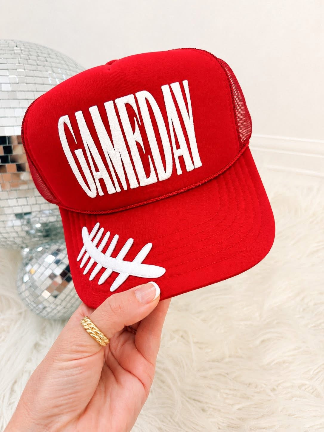 Puff Gameday Football Lace Trucker Hat