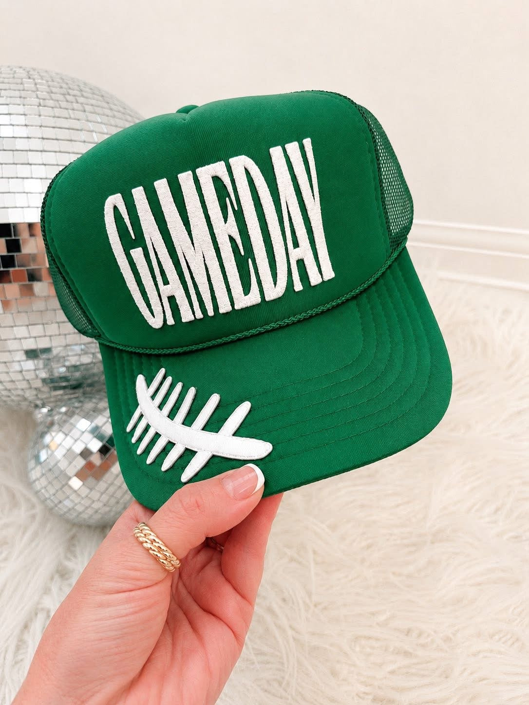 Puff Gameday Football Lace Trucker Hat