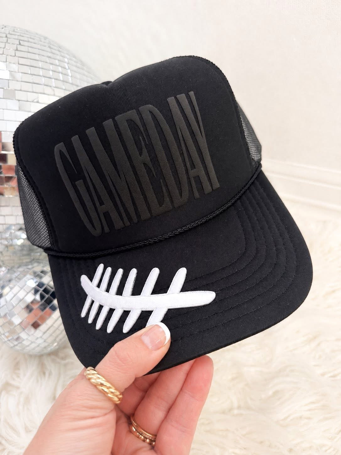 Puff Gameday Football Lace Trucker Hat
