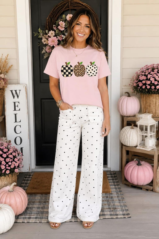 Polka Dot Scalloped Jeans