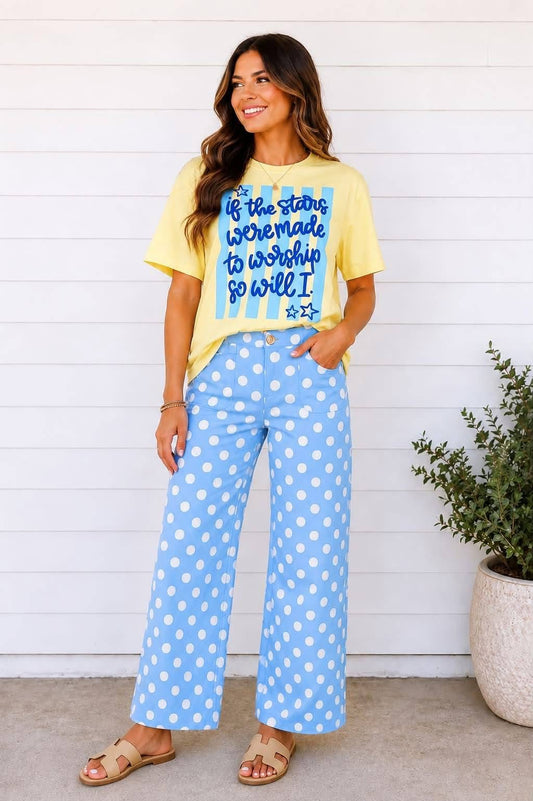 Blue Polka Dot Pants