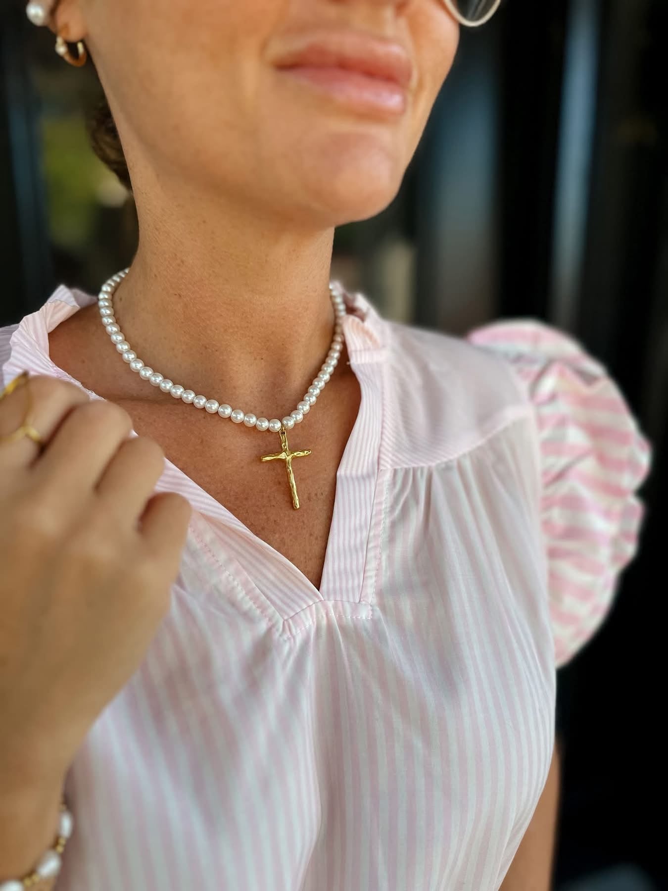 Pearl Cross Necklace