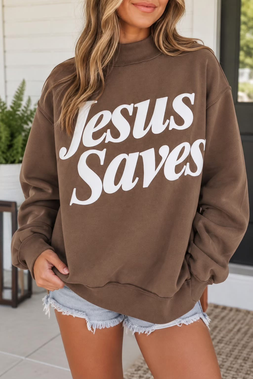 Jesus Saves Mockneck - PREORDER