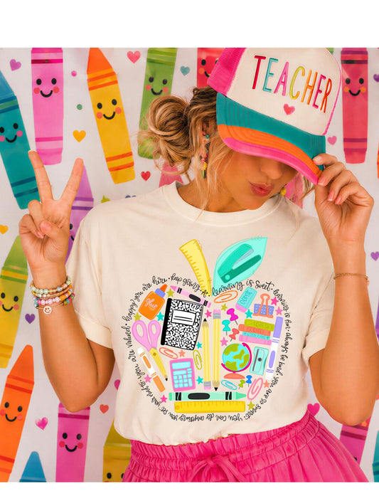 School Supply Affirmations Tee